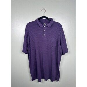 Peter Millar Seaside Wash Short Sleeve Polo XL Purple‎ Stripe Golf Chest Pocket